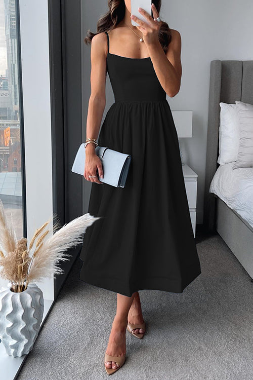 Vina Chic Strappy A-Line Midi Dress