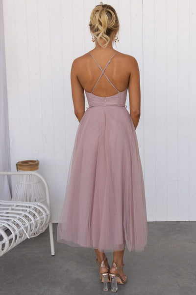 Zeiden Elegant Strappy A-Line Midi Dress