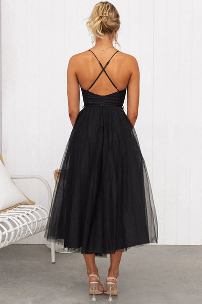Zeiden Elegant Strappy A-Line Midi Dress