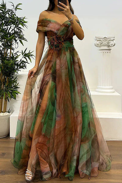 Daniela Stunning Off Shoulder Maxi Dress