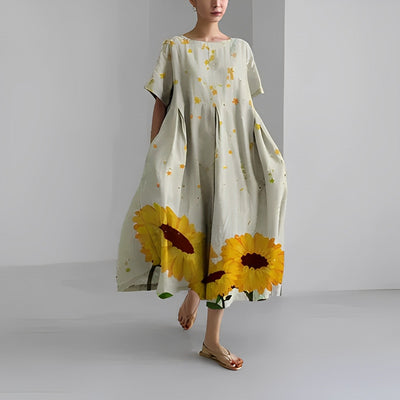 Daisy Retro Big Swing Loose Maxi Dress