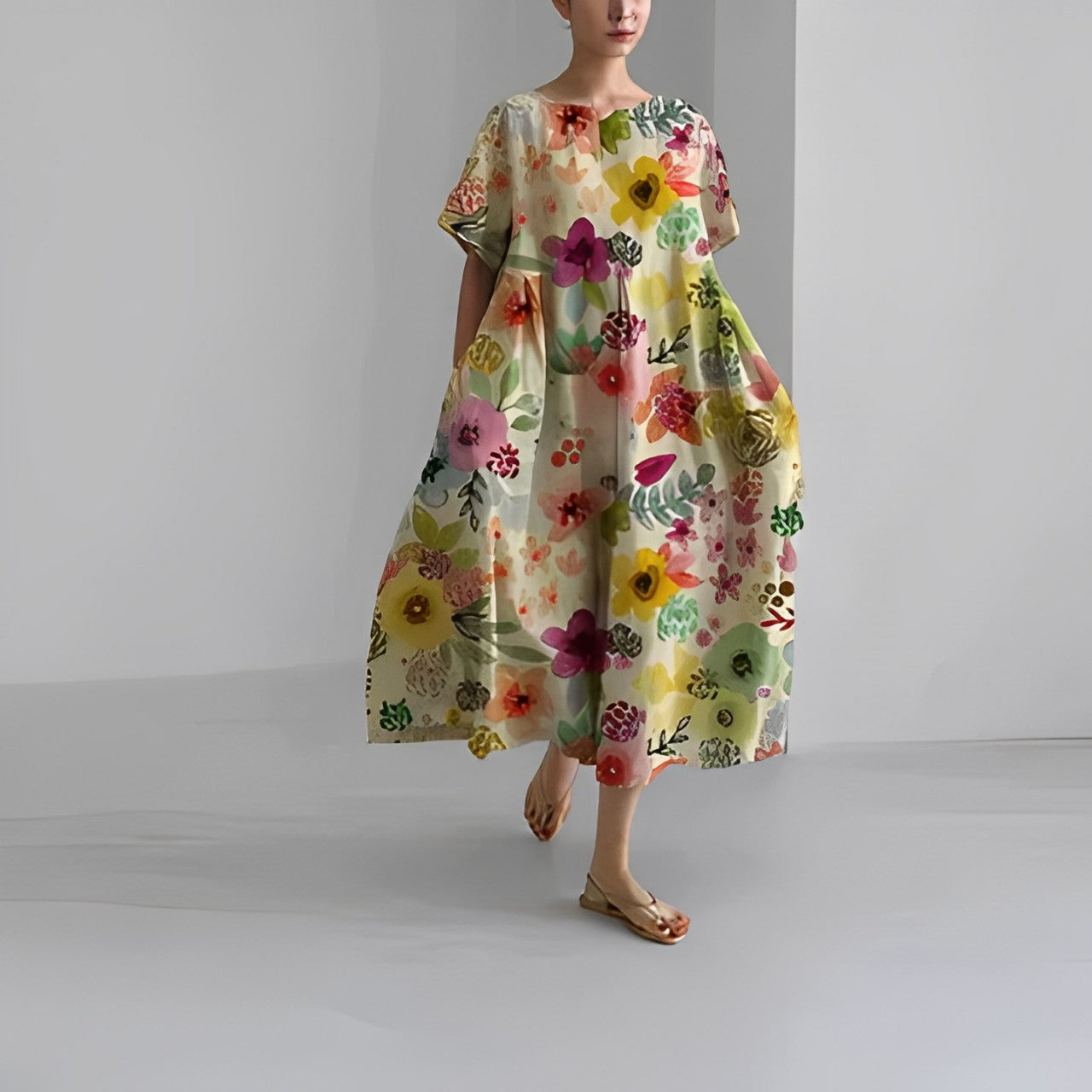 Daisy Retro Big Swing Loose Maxi Dress