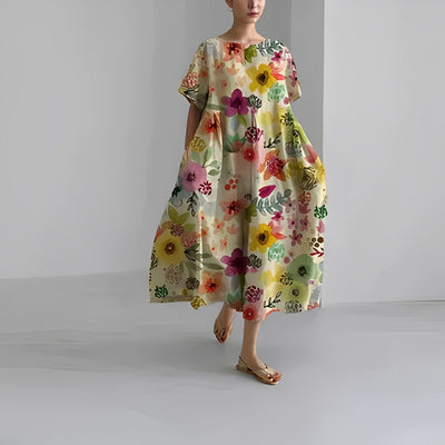 Daisy Retro Big Swing Loose Maxi Dress