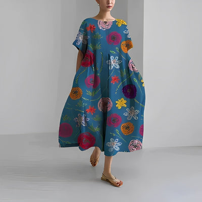 Daisy Retro Big Swing Loose Maxi Dress