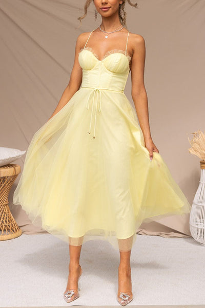 Zeiden Elegant Strappy A-Line Midi Dress