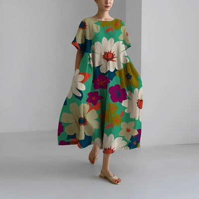 Daisy Retro Big Swing Loose Maxi Dress