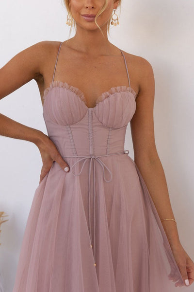 Zeiden Elegant Strappy A-Line Midi Dress