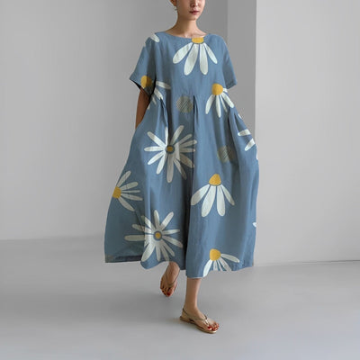 Daisy Retro Big Swing Loose Maxi Dress